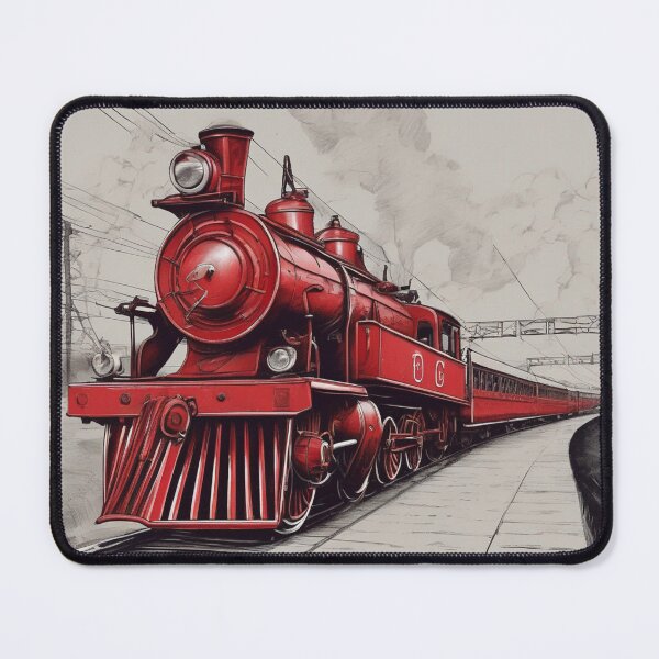 Item preview, Red vintage locomotive train designed and sold by By Nayla.