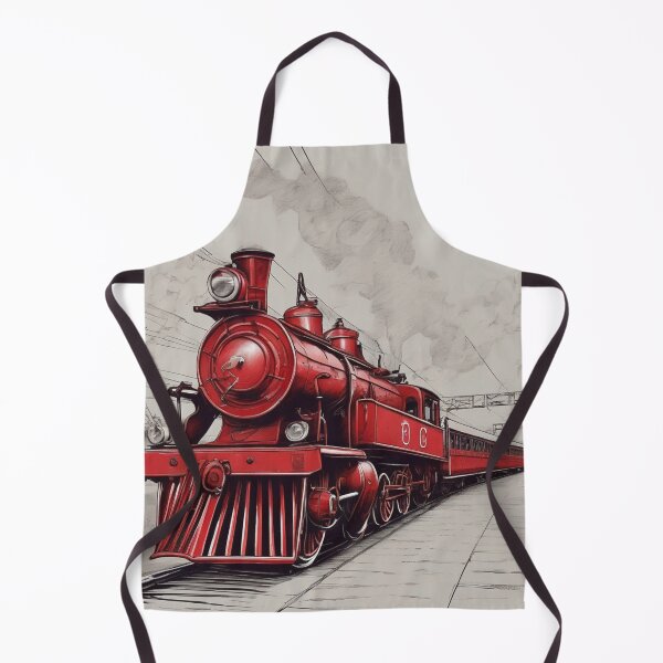 Item preview, Red vintage locomotive train designed and sold by By Nayla.