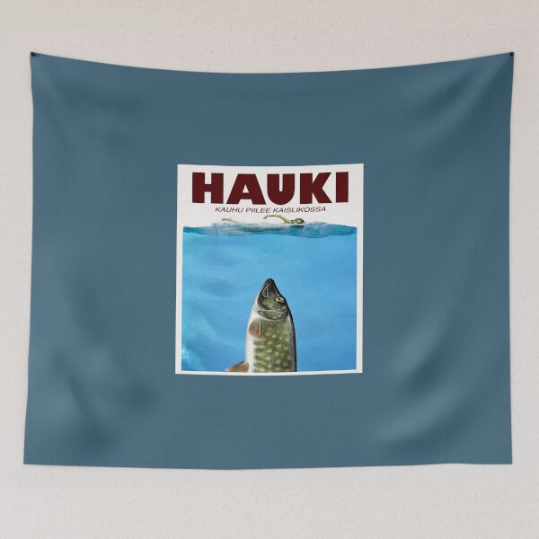 Item preview, Hauki horror movie Jaws parody Finland poster designed and sold by KhaylieEames.