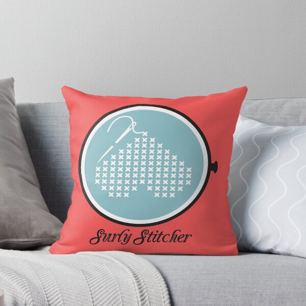 Item preview, Surly stitcher upside down cross stitch embroidery heart  designed and sold by BigMRanch.