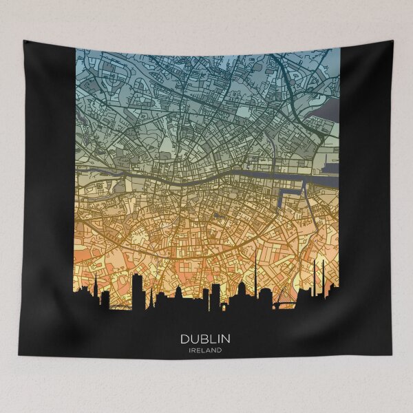 Item preview, Dublin Skyline Map designed and sold by ArtPrints.