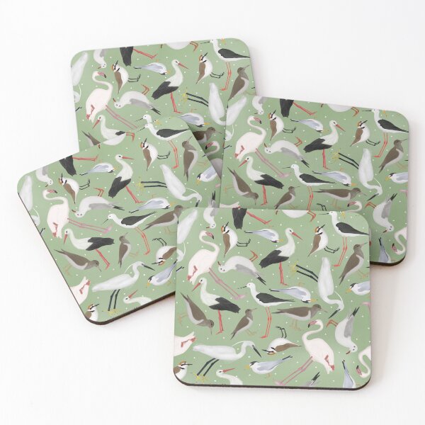 Item preview, Green Birds pattern designed and sold by daisyandlime.