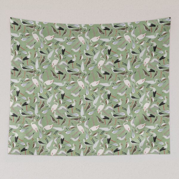 Item preview, Green Birds pattern designed and sold by daisyandlime.