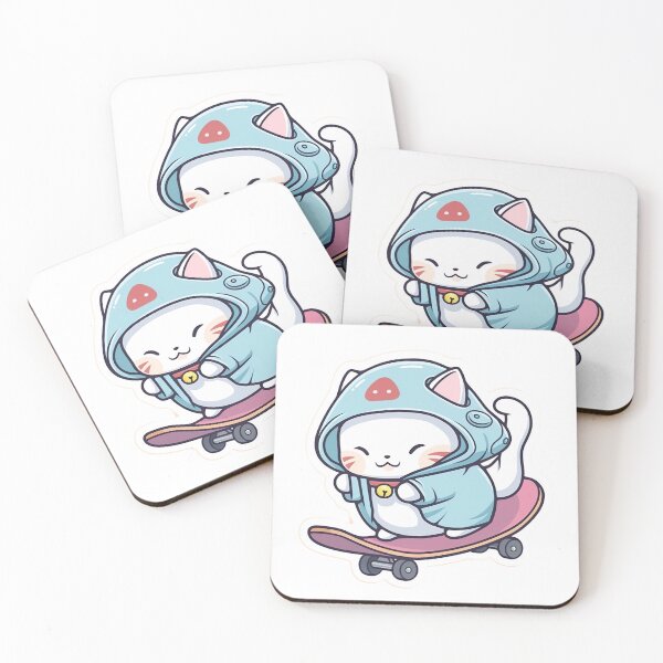 Item preview, Cat Driving Skateboard designed and sold by InkCreato.