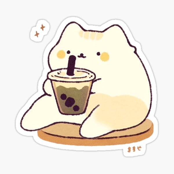 Item preview, lazy cat drink milktea designed and sold by ttmorerabbit.