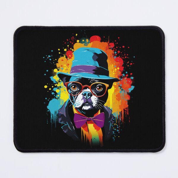 Item preview, Hipster French Bulldog - Vibrant Bow Tie and Hat Fun designed and sold by madtoyman.