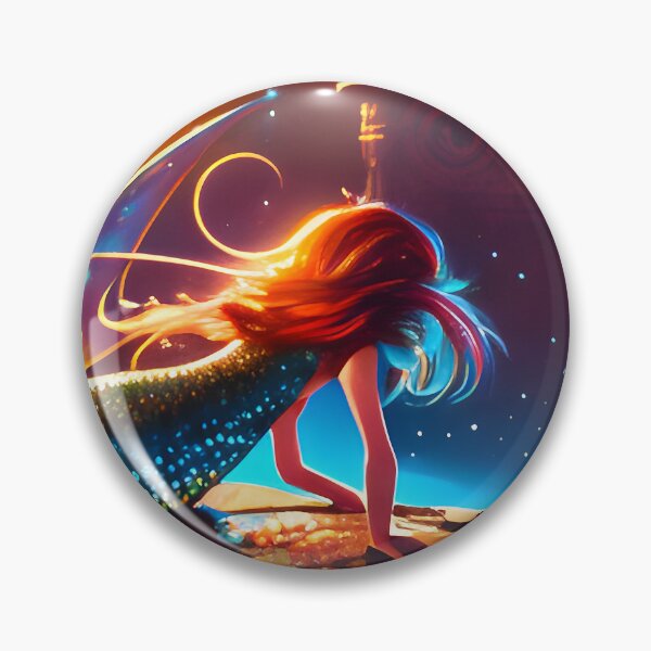 Item preview, Mermaid on Rock with Abstract Mermaid Tail and Abstract Sky and Ocean 1 of 4 designed and sold by Beachy.