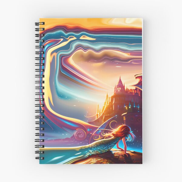 Item preview, Mermaid on Rock with Abstract Mermaid Tail and Abstract Sky and Ocean 1 of 4 designed and sold by Beachy.