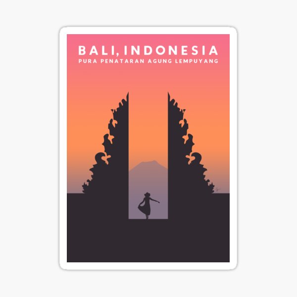 Aperçu de l'œuvre Temple de Bali, Indonésie, Pura Penataran Agung Lempuyang Affiche de voyage créée et vendue par Lyman Creative Co..