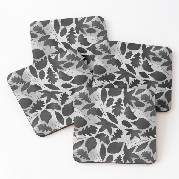 Item preview, Grey leaves pattern designed and sold by daisyandlime.