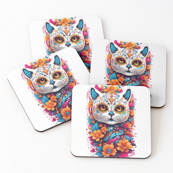 Item preview, Cute Cat Dia de Los Muertos designed and sold by catsandcatstore.