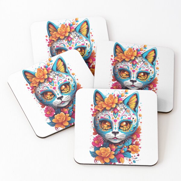 Item preview, Spirit Cat Dia de Los Muertos designed and sold by catsandcatstore.