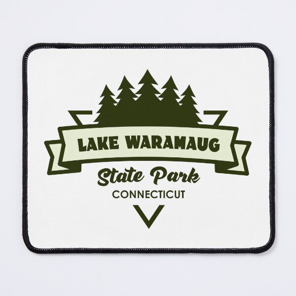 Item preview, Lake Waramaug State Park Connecticut Trees And Ribbon designed and sold by bivenart.