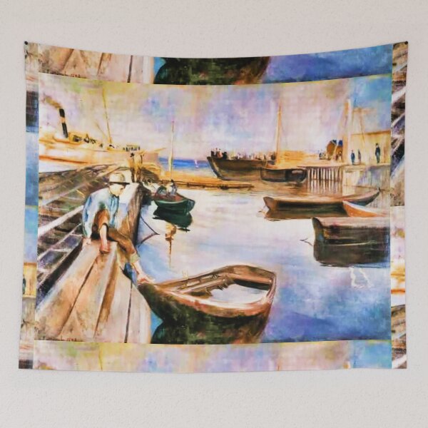 Item preview,  Arrival of the Mail Boat 1890 Edvard Munch  designed and sold by CristalleLisa.