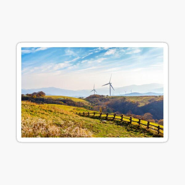 Windmill Farm Landscape in South Korea Sticker
