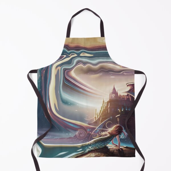 Item preview, Mermaid on Rock with Abstract Mermaid Tail and Abstract Sky and Ocean 2 of 4 designed and sold by Beachy.