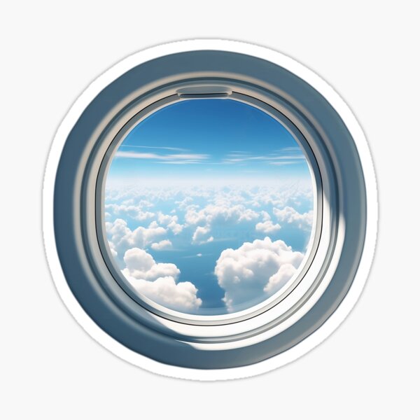View of clouds through the plane window Sticker