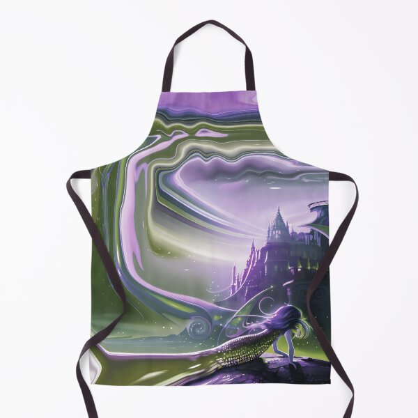 Item preview, Mermaid on Rock with Abstract Mermaid Tail and Abstract Sky and Ocean 3 of 4 designed and sold by Beachy.