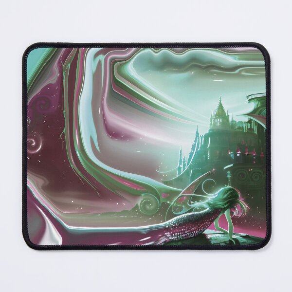 Item preview, Mermaid on Rock with Abstract Mermaid Tail and Abstract Sky and Ocean 4 of 4 designed and sold by Beachy.