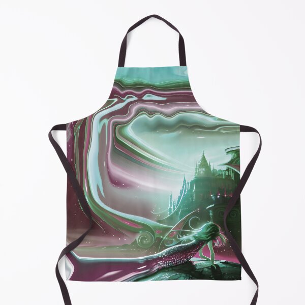 Item preview, Mermaid on Rock with Abstract Mermaid Tail and Abstract Sky and Ocean 4 of 4 designed and sold by Beachy.