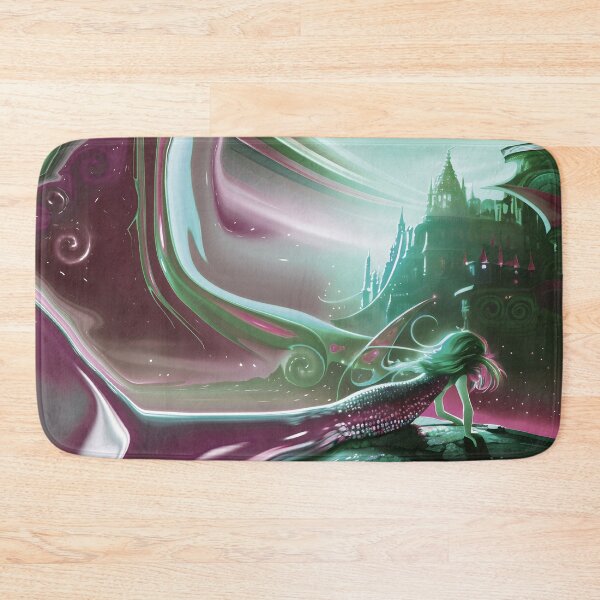 Item preview, Mermaid on Rock with Abstract Mermaid Tail and Abstract Sky and Ocean 4 of 4 designed and sold by Beachy.