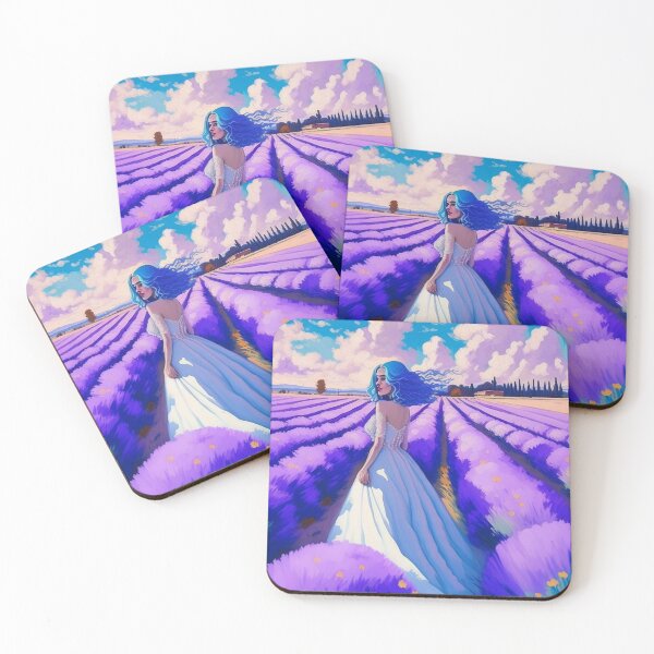 Item preview, Blue hair woman in the lavender field designed and sold by JRCorner.