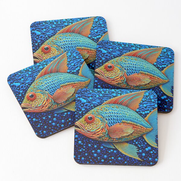 Artikelvorschau, [KI-Kunst] Fische im Meer, optischer Kunststil entworfen und verkauft von Sissle.