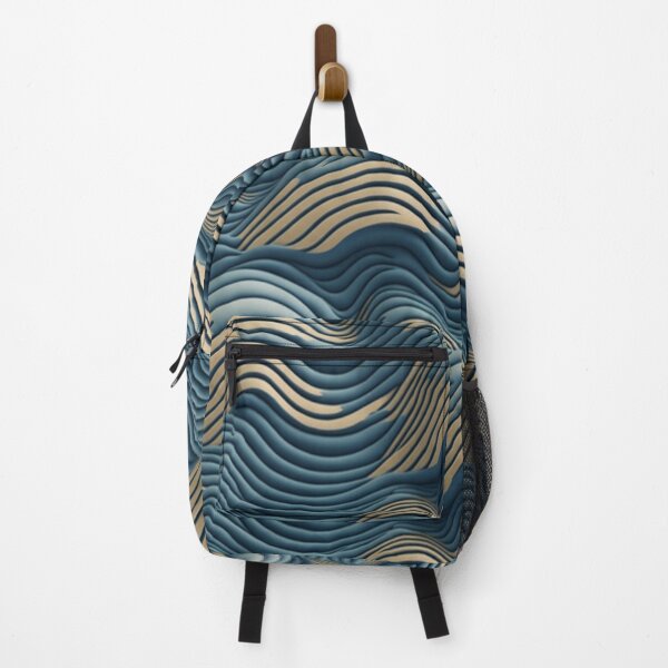 Item preview, Blue and Gold Waves Repeat Pattern - Majestic Ocean Design designed and sold by Salahuddin190.