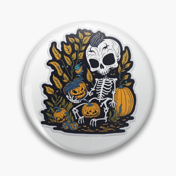Item preview, Spooky Cute Halloween Skeleton Pumpkin Popart  designed and sold by ShopSunday.