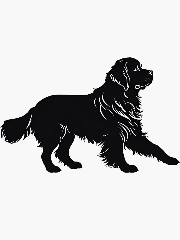 Black Newfoundland dog silhouette newest