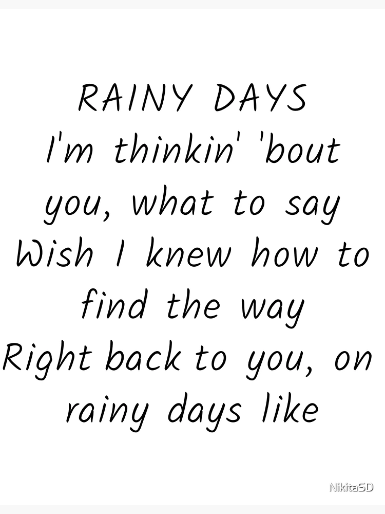 V 'Rainy Days' Lyrics 