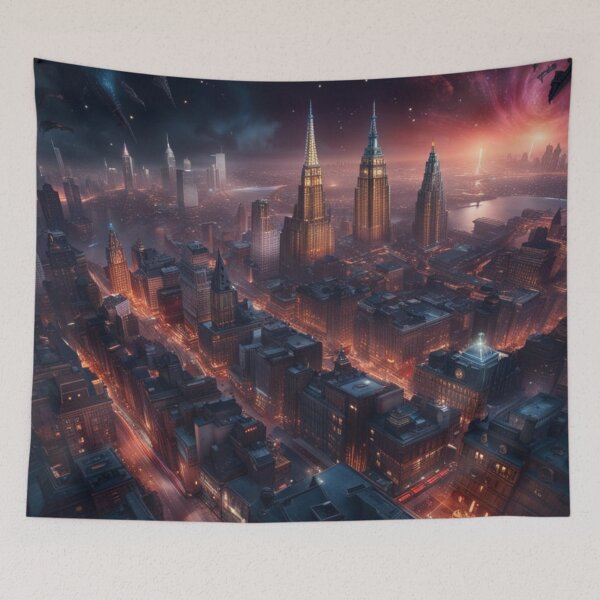 Item preview, Galactic Dreams: City Lights Aglow designed and sold by Itsapizzart.