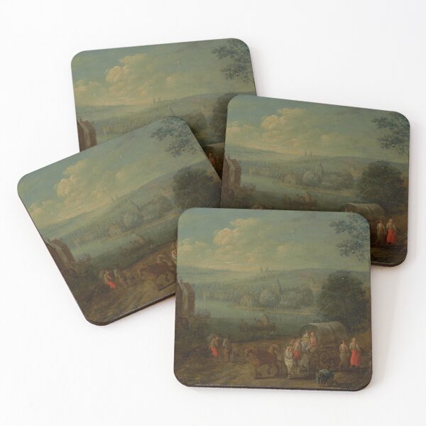 Item preview, River Landscape with Villages and Travelers by Follower of Peeter Gysels designed and sold by themasters.