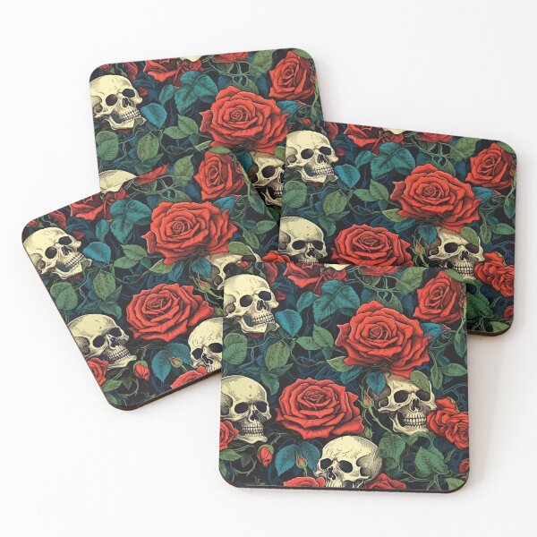 Item preview, Skulls and roses designed and sold by SvarunPogani.