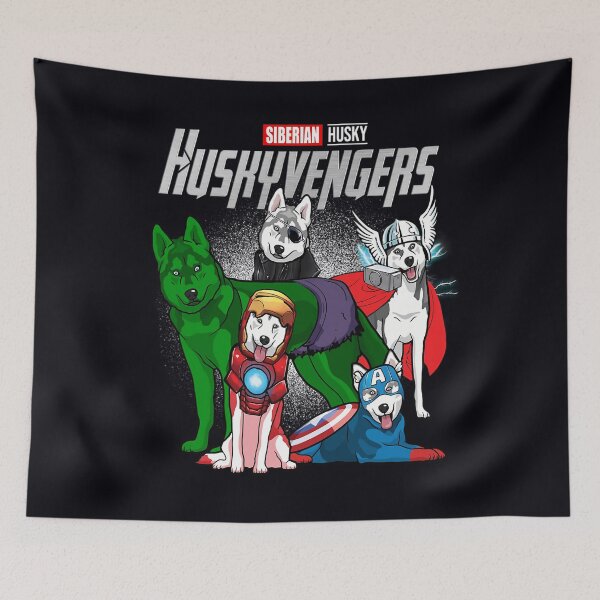 Artikelvorschau, Siberian Husky Avengers Huskyvengers Hund entworfen und verkauft von ojrxfoohpo55.