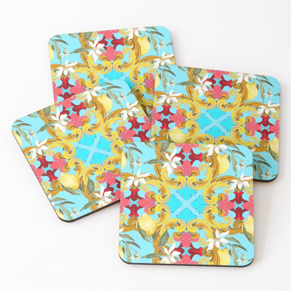 Item preview, Sicilian tiles,mediterranean,blue tiles ,lemons  designed and sold by MariaMarinova.