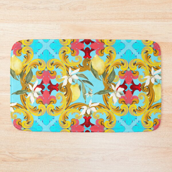 Item preview, Sicilian tiles,mediterranean,blue tiles ,lemons  designed and sold by MariaMarinova.