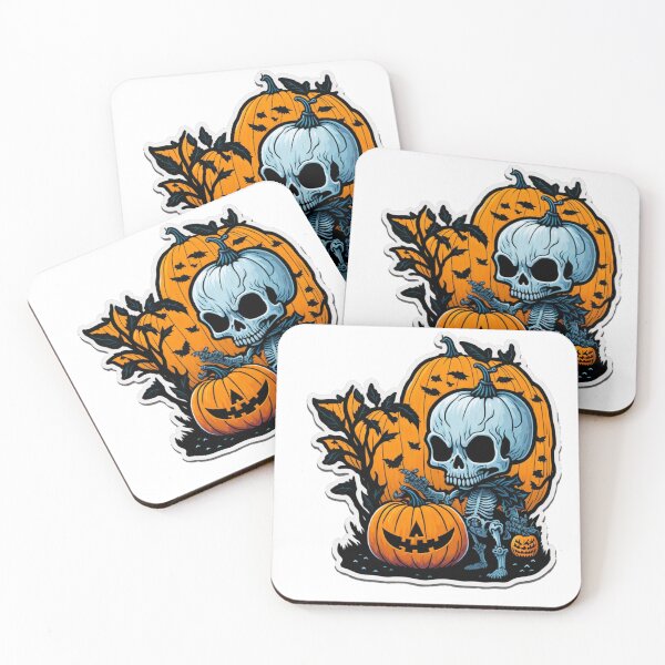 Item preview, Spooky Halloween Cute Ghost Skeleton Pumpkin  Popart  designed and sold by ShopSunday.
