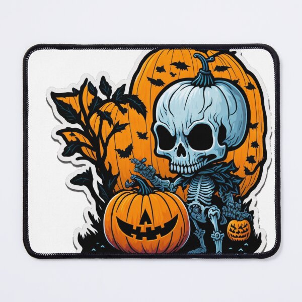 Item preview, Spooky Halloween Cute Ghost Skeleton Pumpkin  Popart  designed and sold by ShopSunday.