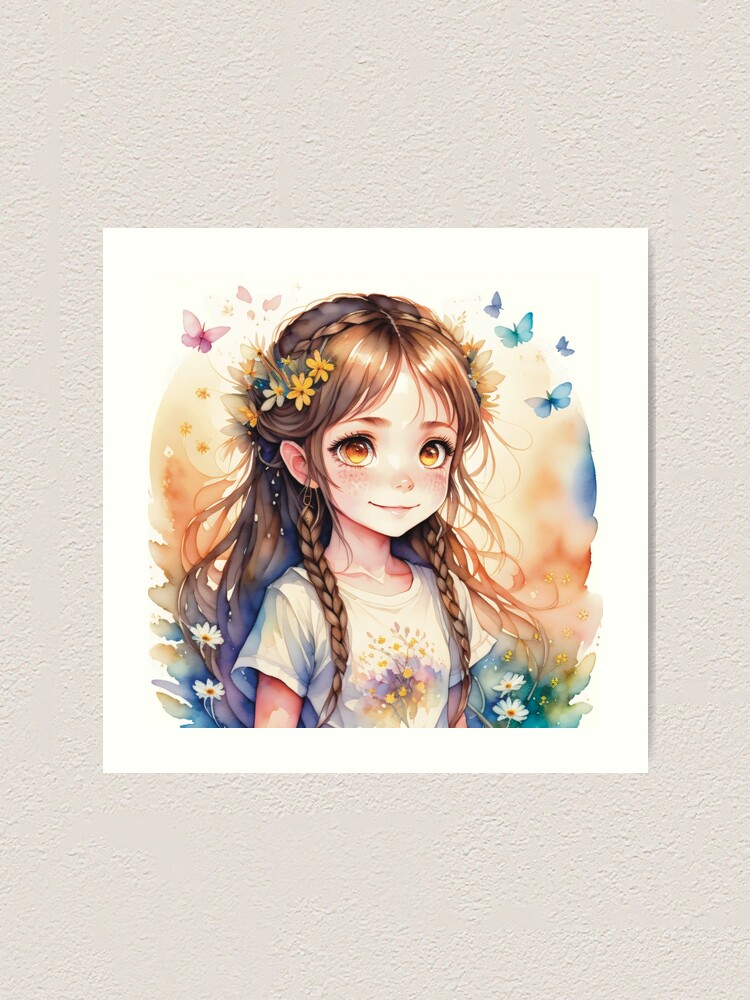 Beautiful anime watercolor painting