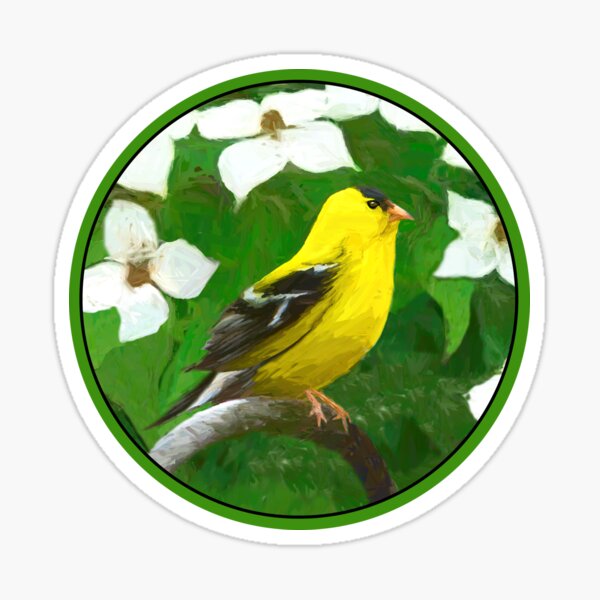 Item preview, Goldfinch Painting - Cute Original Bird Art designed and sold by alpendesigns.