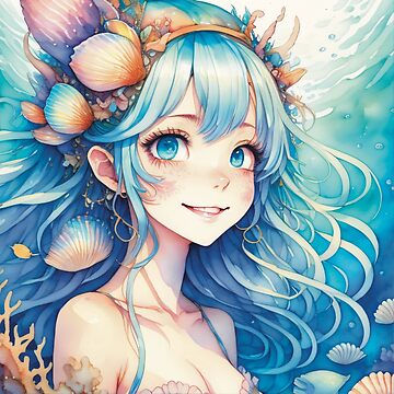 Anime Style Little Mermaid Digital Art Digital Artwork - Etsy