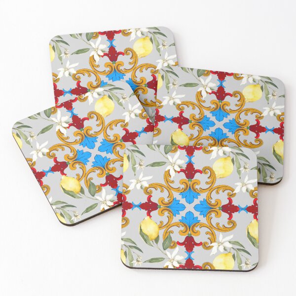 Item preview, Sicilian tiles,mediterranean,blue tiles ,lemons  designed and sold by MariaMarinova.
