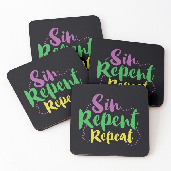 Item preview, Sin Repent Repeat Mardi Gras    	 designed and sold by ojrxfoohpo55.