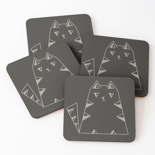 Item preview, drawing of a triangular cat with triangular patterns  designed and sold by AchtungStudio.