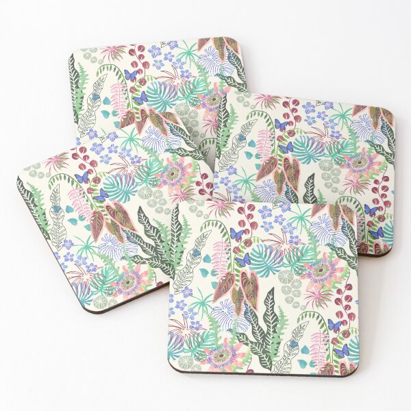 Item preview, Passion Flower Jungle Rainforest Flora Cream Background designed and sold by IonaShepherd.