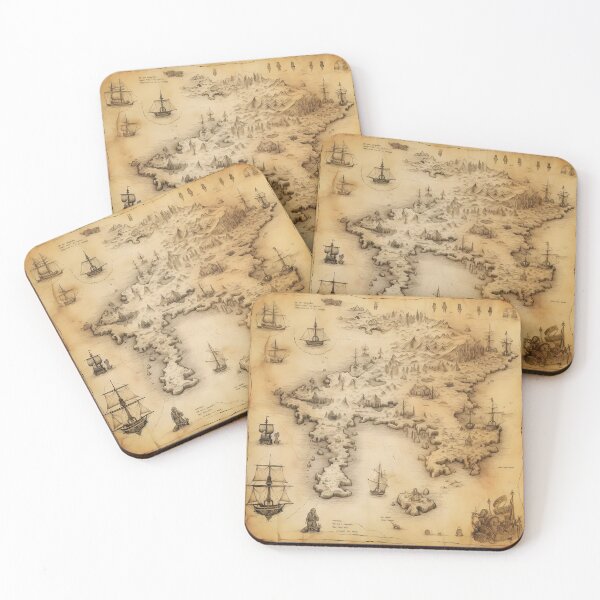 Item preview, Vintage Nautical Treasure Map designed and sold by dcrc.