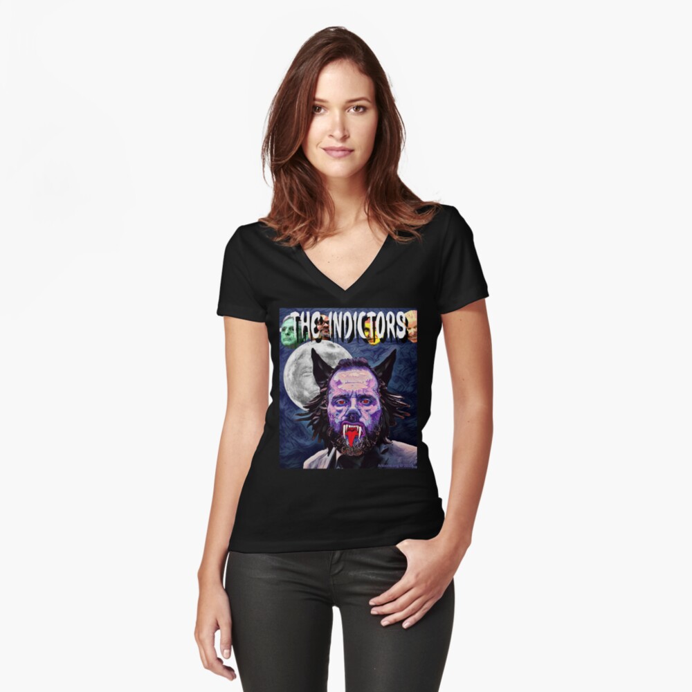 Item preview, Fitted V-Neck T-Shirt designed and sold by Artoons-org.