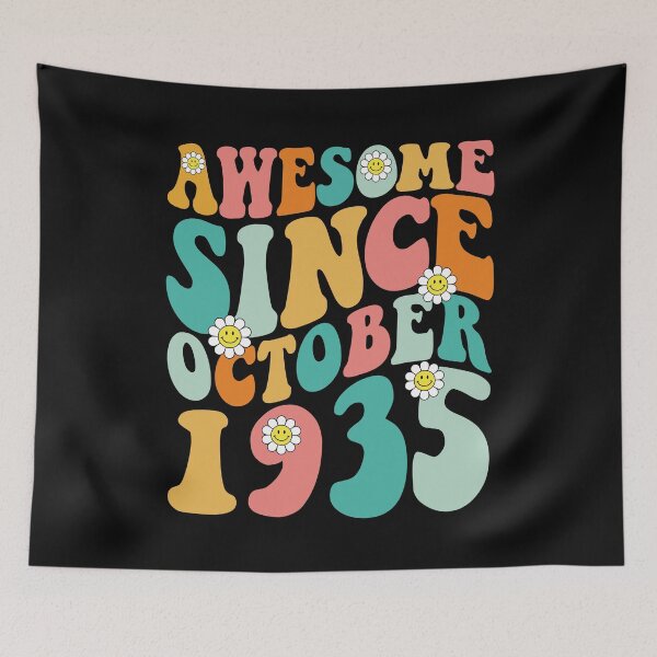 Item preview, Awesome Since October 1935 | Made In 1935 | Retro Groovy Birthday designed and sold by Christina-grich.
