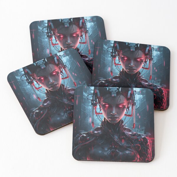 Item preview, Nerdy Cyborg Cyberpunk 4 designed and sold by Red Witch Art.